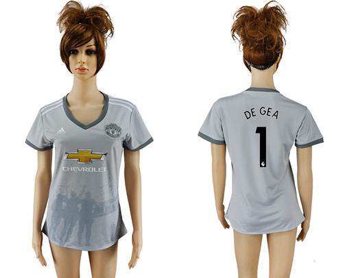Women's Manchester United #1 DE GEA Sec Away Soccer Club Jersey - Click Image to Close
